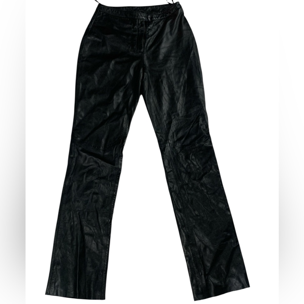 Vintage Express Genuine Leather Pants Y2K / 90s straight leg size 1/2